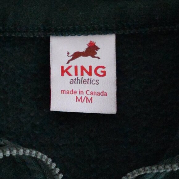 Vintage King Athletics Hunter Green Zip Up Sweater Size Medium Made In Canada - Picture 5 of 9